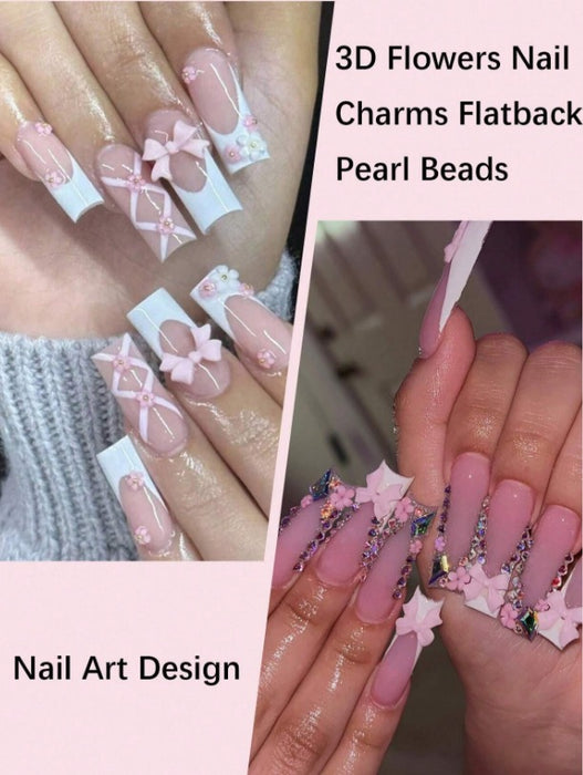 EBS Nail Art Charm - Opaque Bows, Flowers, and Pearl