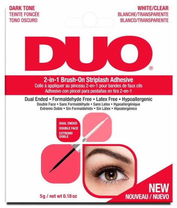 DUO Brush-On Striplash Adhesive - 2in1 Duel End Clear/Dark 5g