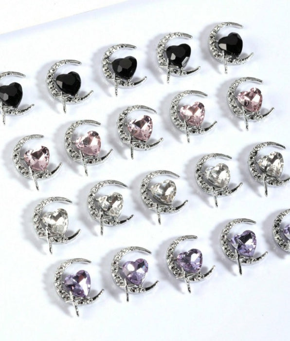 EBS Nail Art Charm - Mixed Heart Nail Jewels 5pcs