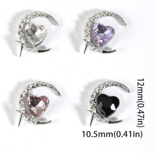 EBS Nail Art Charm - Mixed Heart Nail Jewels 5pcs