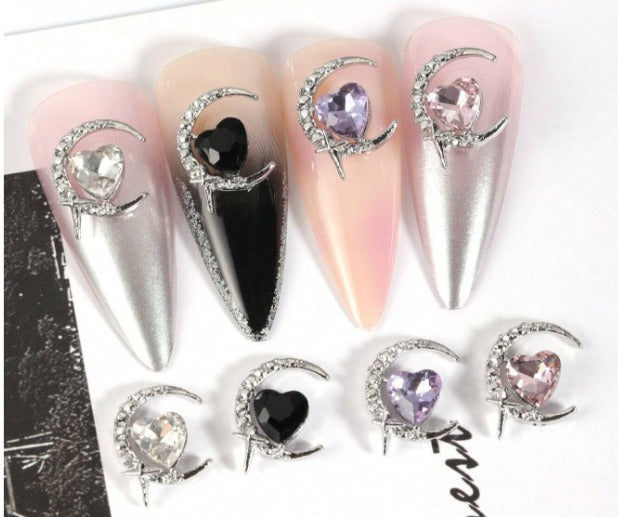 EBS Nail Art Charm - Mixed Heart Nail Jewels 5pcs