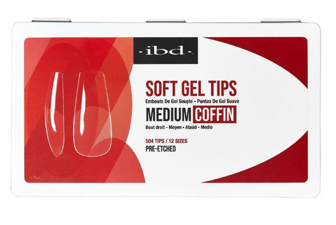 IBD Soft Gel Coffin (Medium) Box of Tips - 12 Sizes