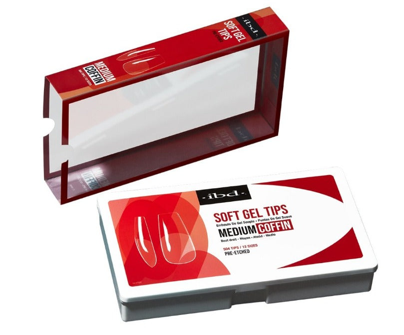 IBD Soft Gel Coffin (Medium) Box of Tips - 12 Sizes