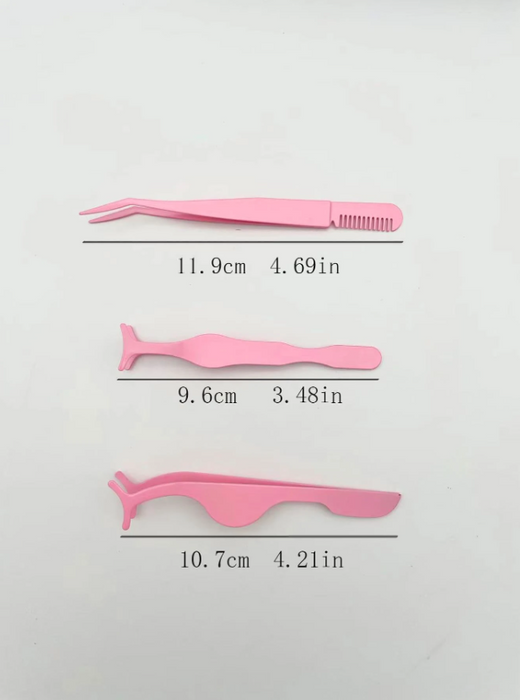 Strip False Eyelashes Applicators + Eyelash Comb + Tweezers