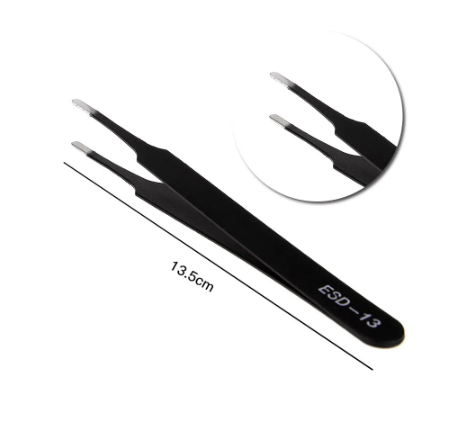 Anti-static Stainless Steel Tweezers Set - 6pcs