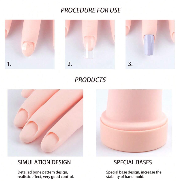 EBS Nail Art Tools - Silicon Practice Hand