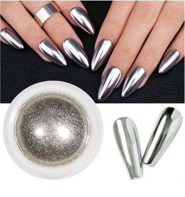 EBS Nail Art - Silver Chrome Nail Pigment