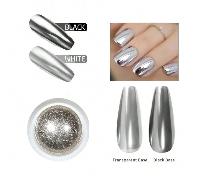 EBS Nail Art - Silver Chrome Nail Pigment