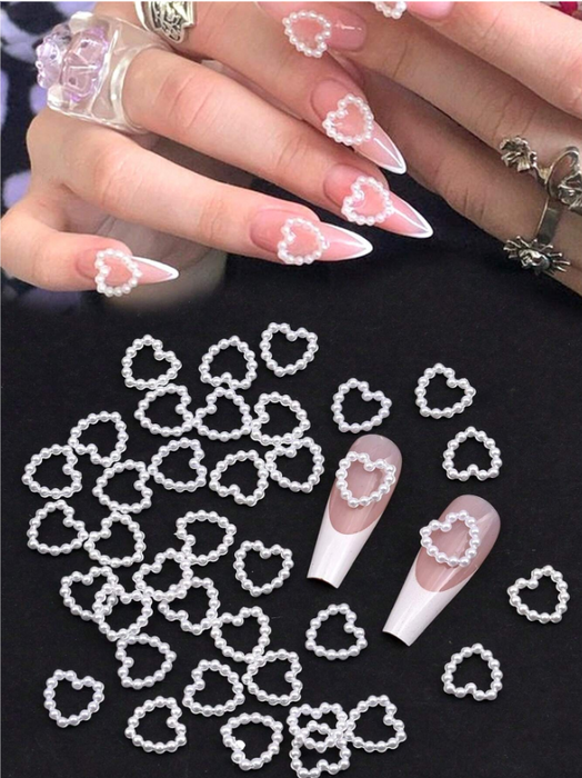 EBS Nail Art Charm - Pearly Hearts (10pcs)