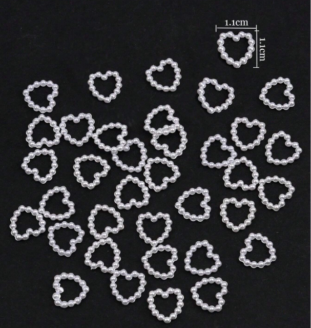 EBS Nail Art Charm - Pearly Hearts (10pcs)