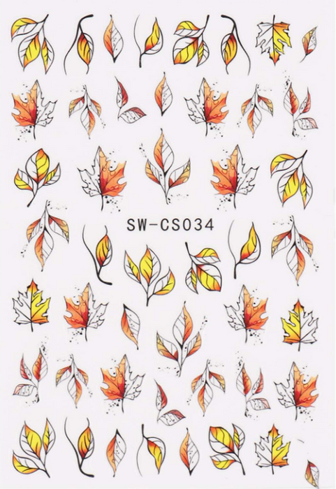 EBS Nail Art - Maple Leaves Sticker Sheet