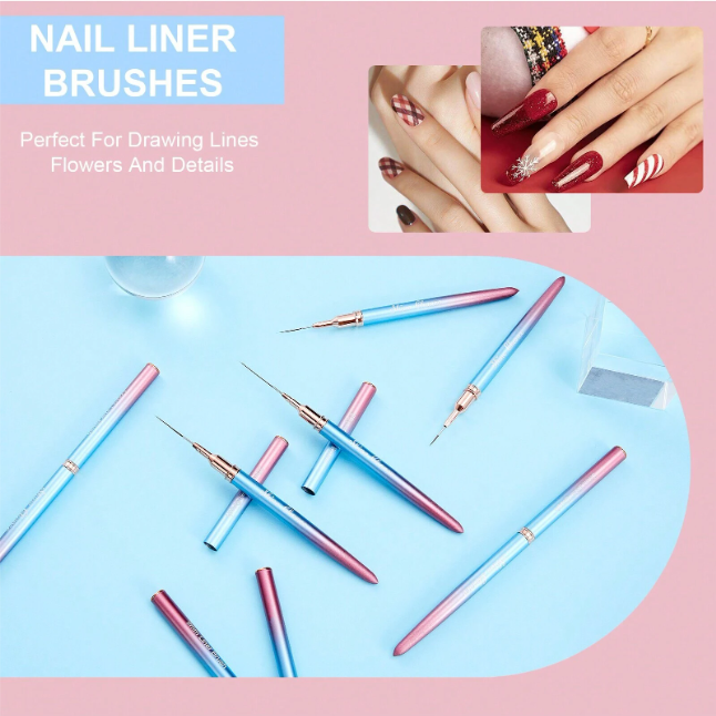 EBS Nail Art Brush - Liners - Pink & Ombre