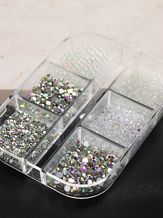 Hộp nhỏ EBS Nail Art Charm 3D Rhinestone