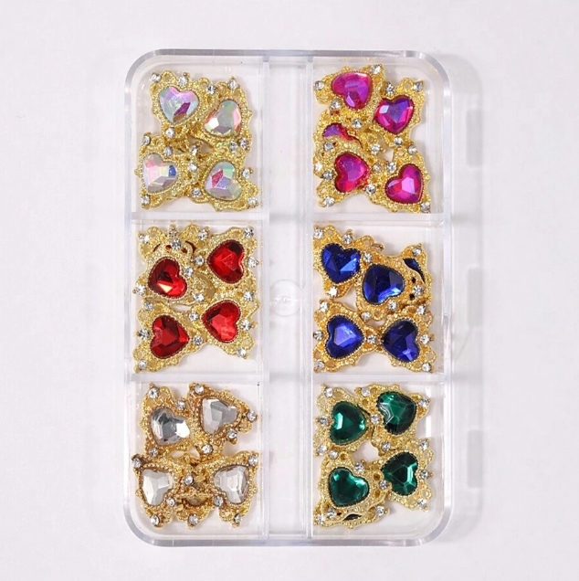 Hộp nhỏ EBS Nail Art Charm 3D Rhinestone