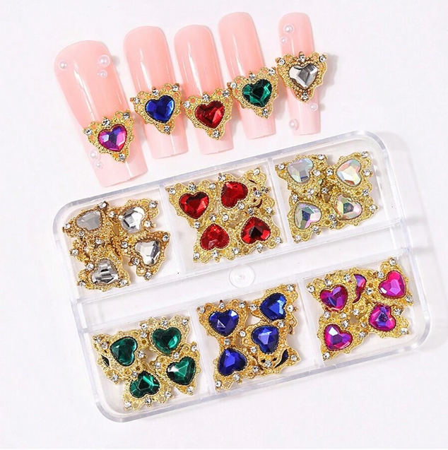 Hộp nhỏ EBS Nail Art Charm 3D Rhinestone