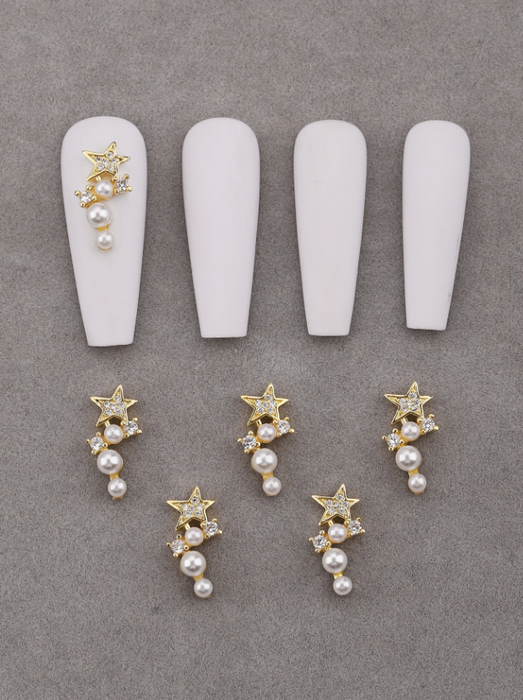 EBS Nail Art - Stars & Pearls Charms - 2pcs