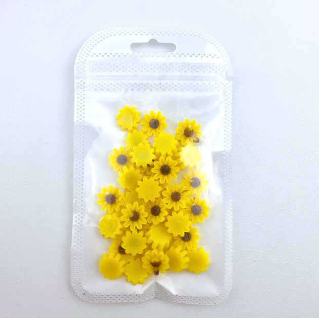 EBS Nail Art Charm - Flatback Sunflowers - 5pcs