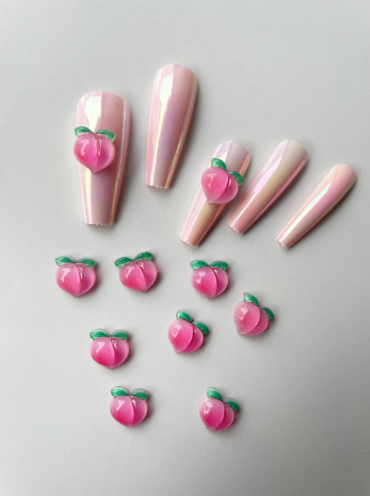 EBS Nail Art Charm - Jelly Shimmery Peaches  - 10pcs