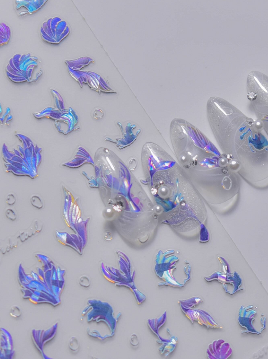 EBS Nail Art - Holo Mermaid Tail Stickers Sheet