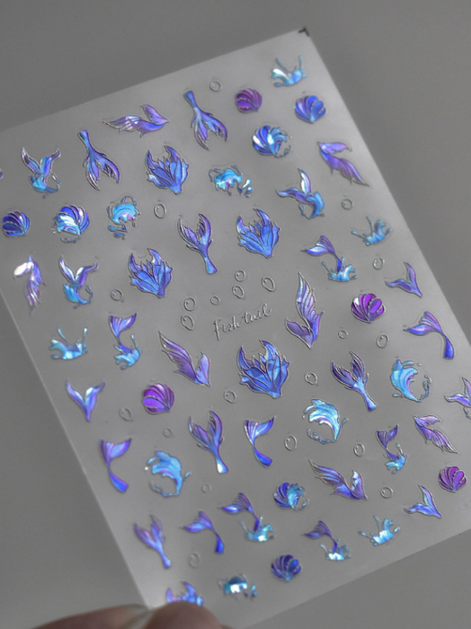 EBS Nail Art - Holo Mermaid Tail Stickers Sheet