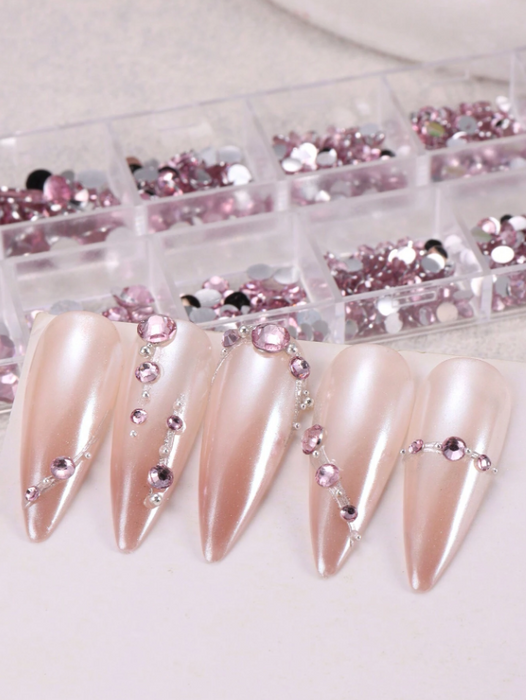 Hộp nhỏ EBS Nail Art Charm 3D Rhinestone