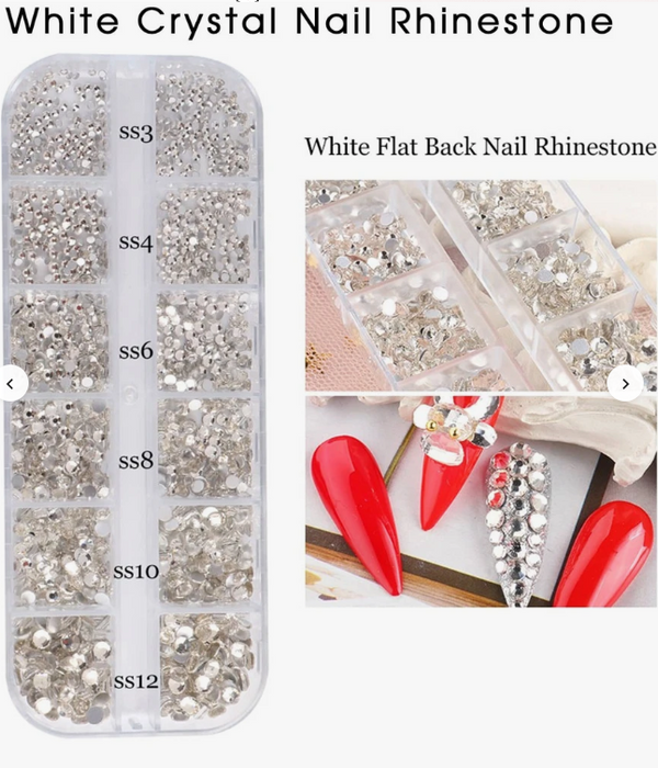 Hộp nhỏ EBS Nail Art Charm 3D Rhinestone