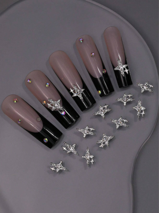 EBS Nail Art - Silver Stars - 10pcs