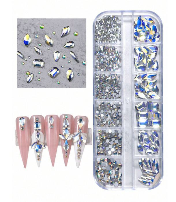 Hộp nhỏ EBS Nail Art Charm 3D Rhinestone