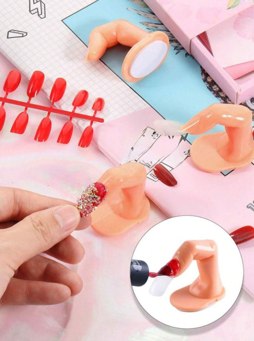 EBS Nail Art Tools - Silicone Practic Finger with Nail Plate (1pc)