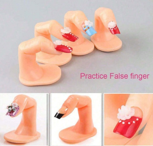 EBS Nail Art Tools - Silicone Practic Finger with Nail Plate (1pc)