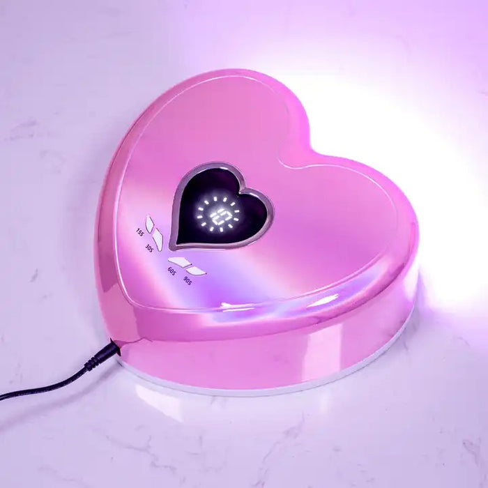 Professional Cordless LED/UV 96W Nail Lamp - Heart Shape with Rhinestones