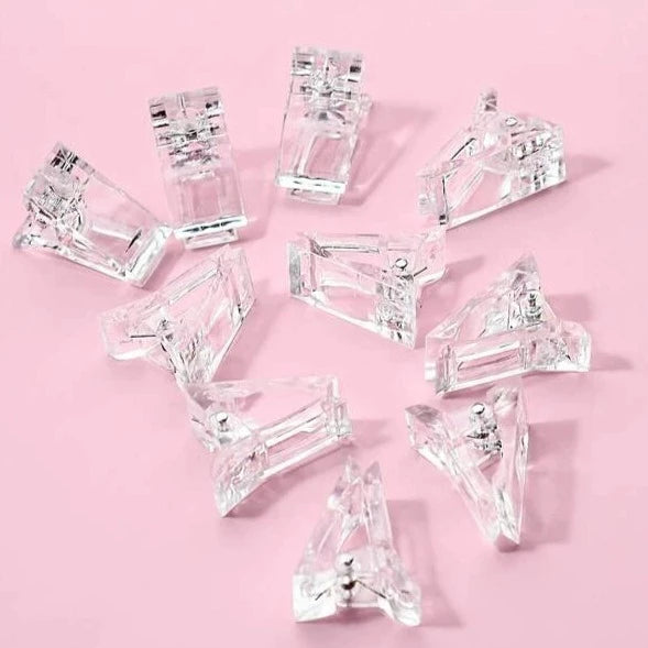 EBS 10pcs Clear Nail Tips Clip for Building Polygel Nail Extension