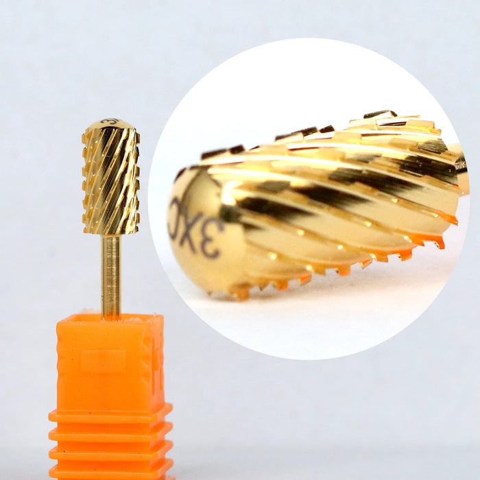EBS Carbide Nail Drill Bits Large Barrel Rounded Smooth Top (Gold)