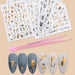 Nail Art Tools - 8 Sheets Abstract Line Print Nail Art Sticker & 1pc Tweezer