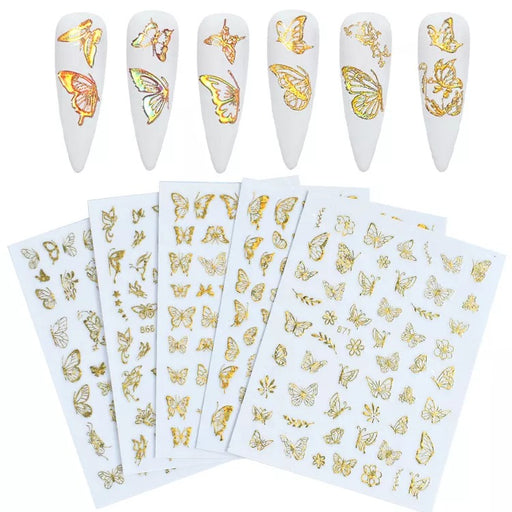 EBS Nail Art Sticker - Golden Butterfly