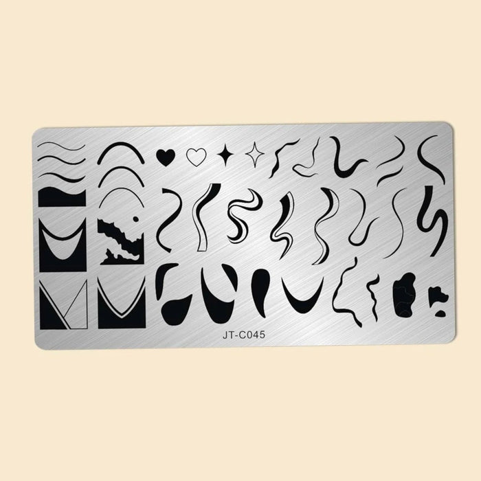 Nail Art Tools - Heart Pattern Nail Art Template Plate