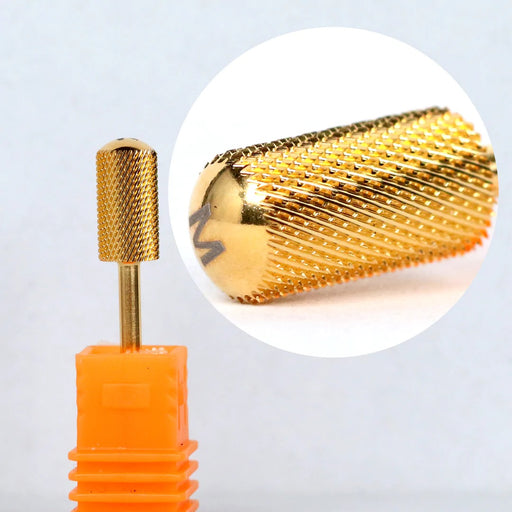 EBS Carbide Nail Drill Bits Large Barrel Rounded Smooth Top (Gold)
