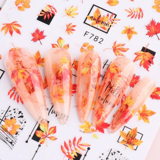 Nail Art Sticker - Maple Leaf Pattern Nail Art Sticker 2 Sheets