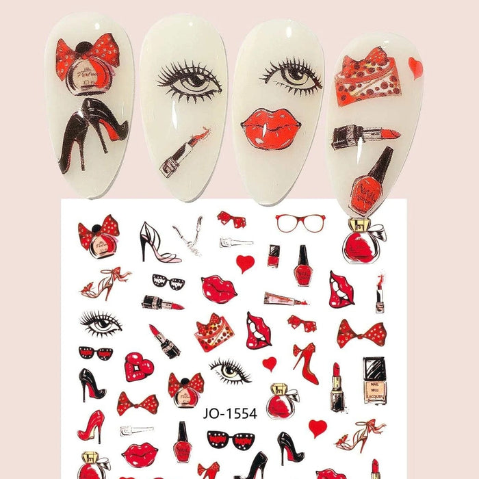 Nail Art Sticker - Valentine's Day Pattern Nail Art Sticker