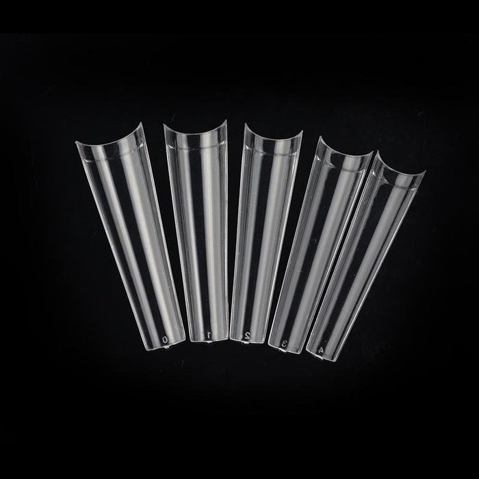 EBS Clear Extra-Long Coffin Nail Tips (500ct/bag)