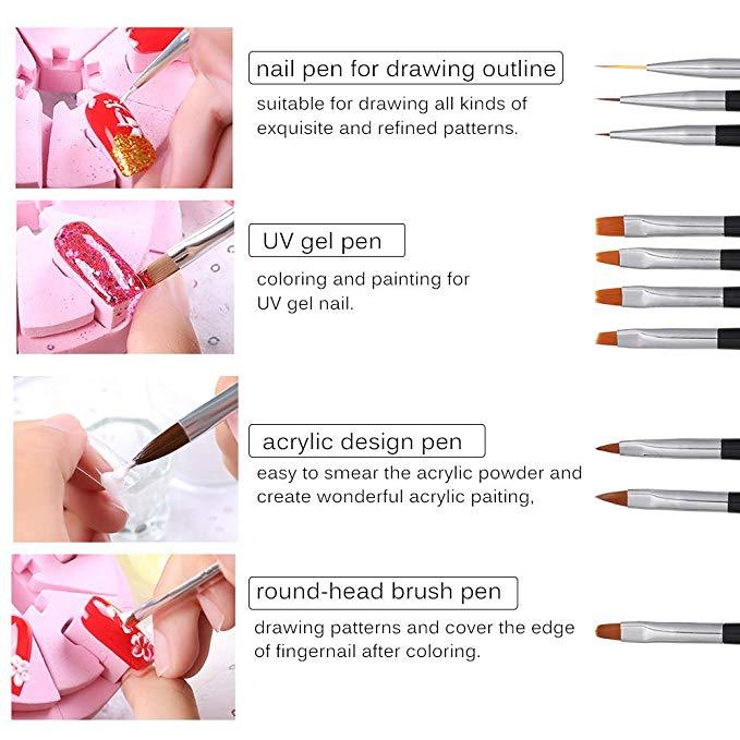 Nail Art Brush Set#3 - 10pcs - Eminent Beauty System