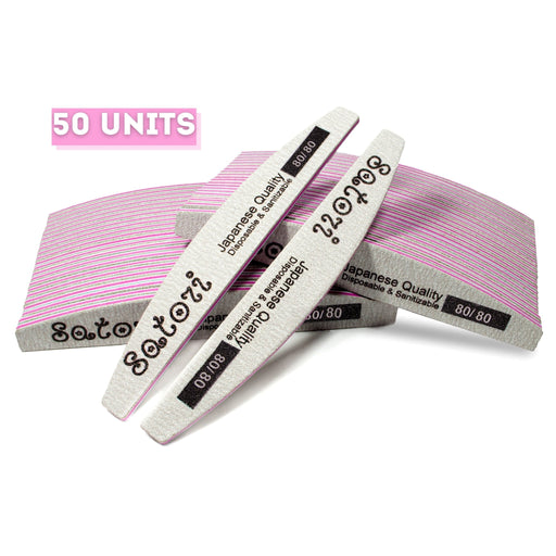 Satori Nail Files Half-Moon 80/80 - 50pcs - Eminent Beauty System